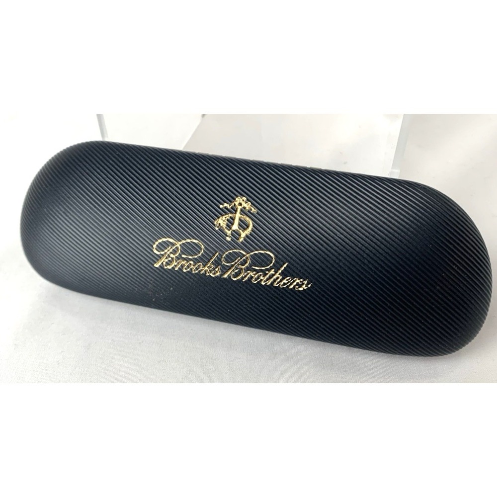 Brooks Brothers Eyeglasses Case Mens Hard Clamshell Hinged Slim Small